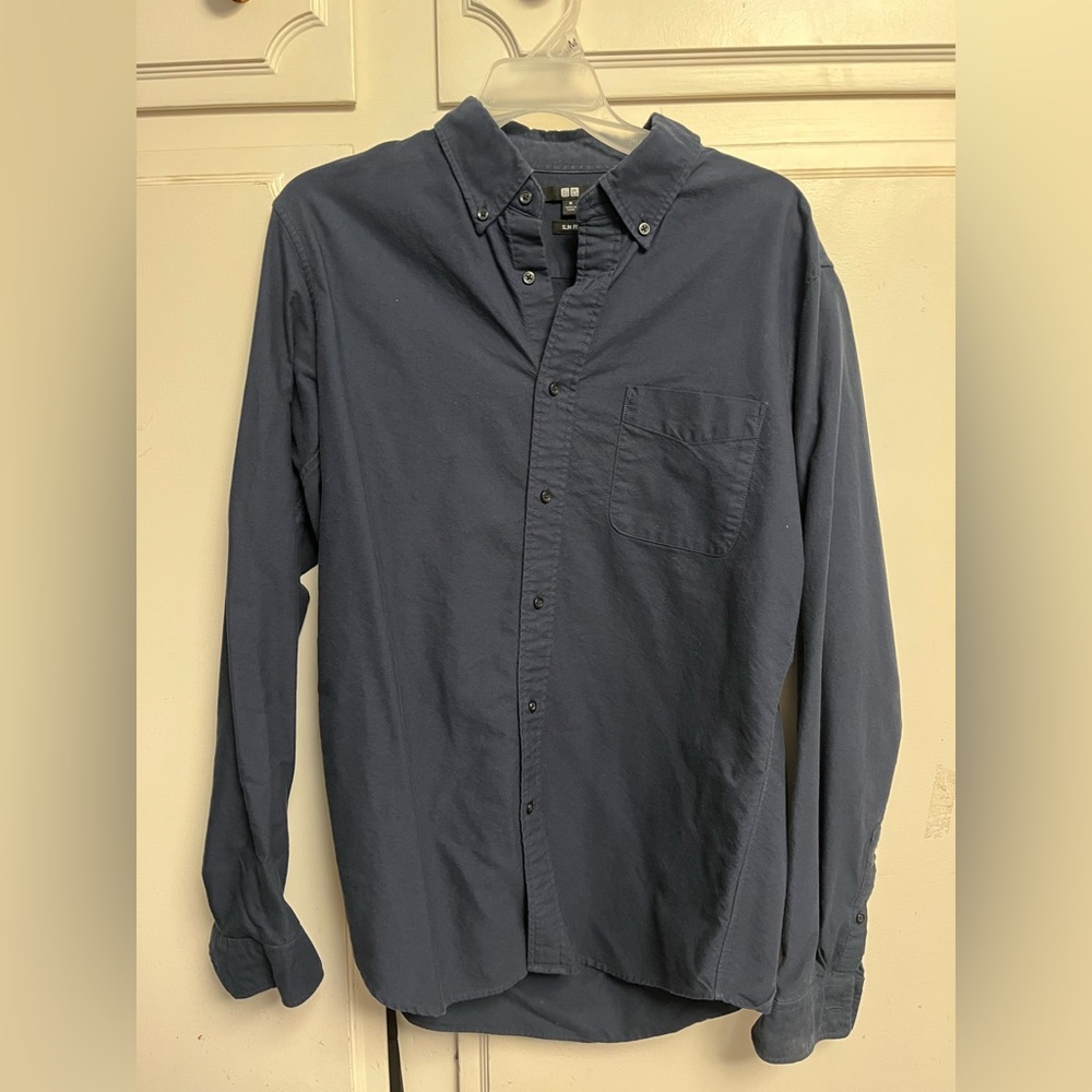 Uniqlo navy blue button up